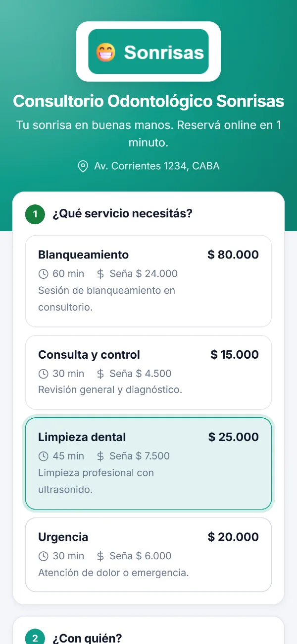 Una página de reservas con tu marca